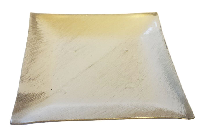 Kovový svietnik podstavec biely 7,5x7,5 cm