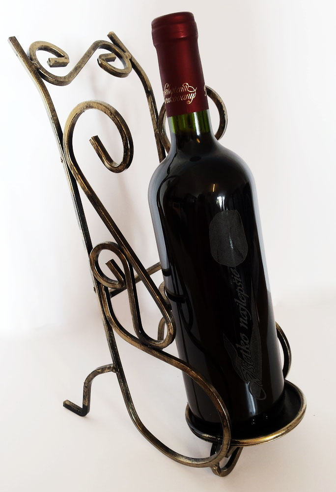 Kovový stojan na víno 29x11 cm