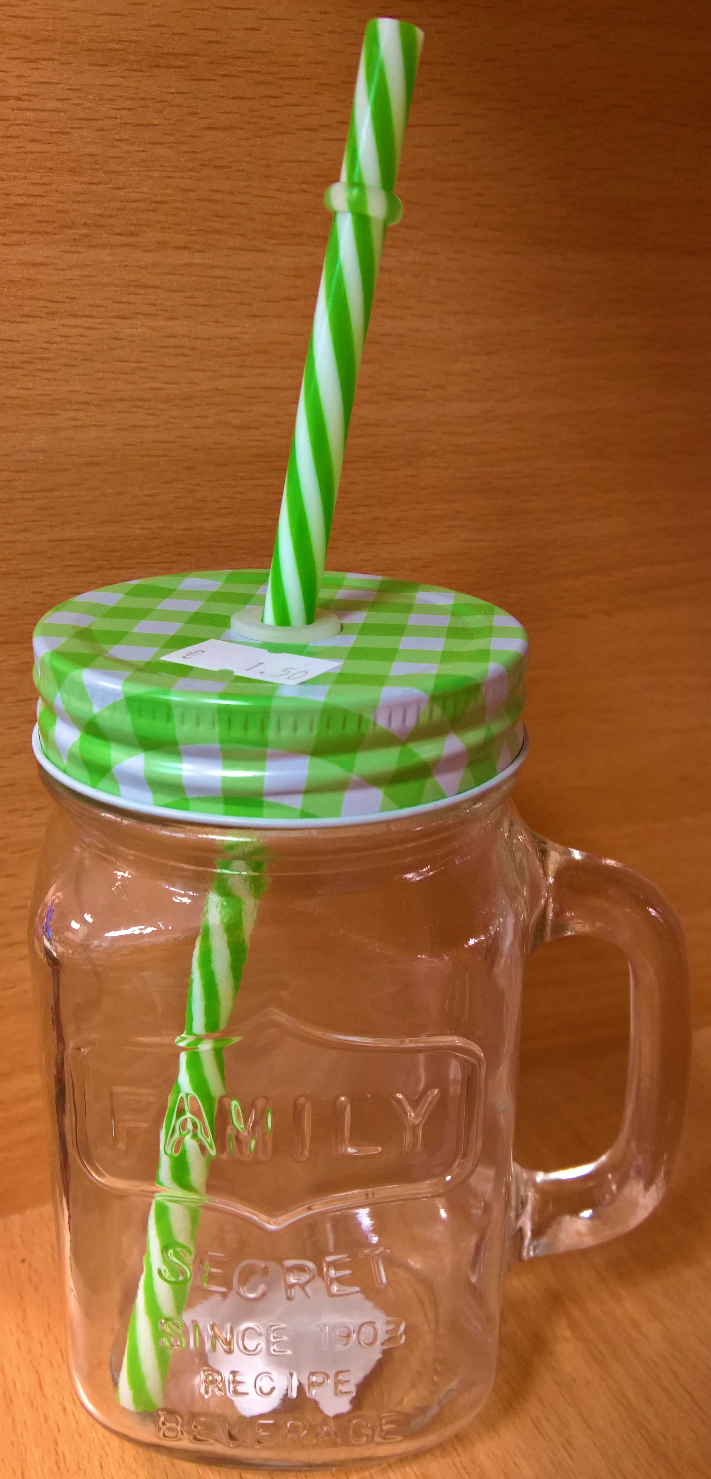 Party pohár so slamkou - zelený