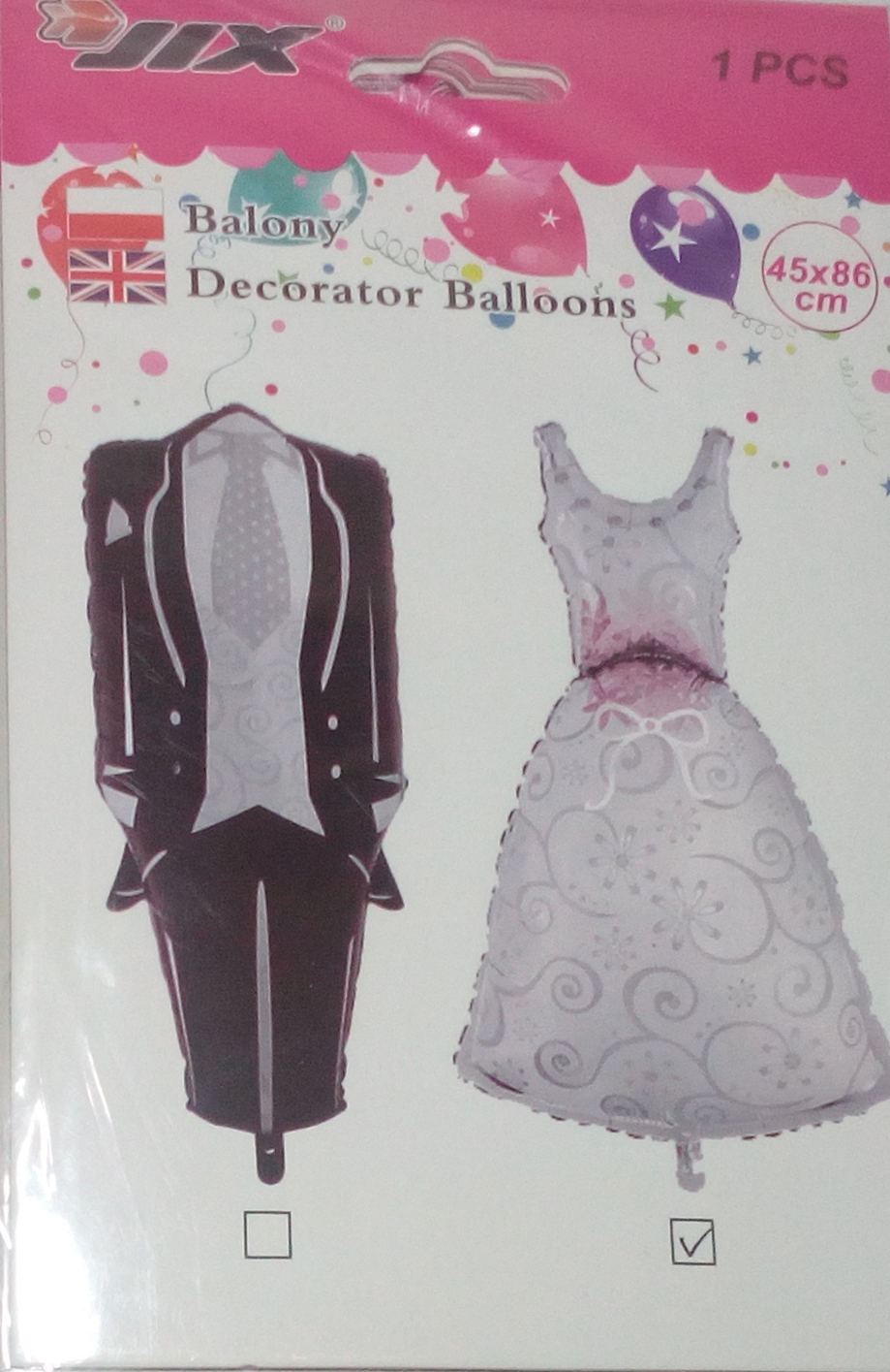 Fóliový balón svadobný oblek a šaty