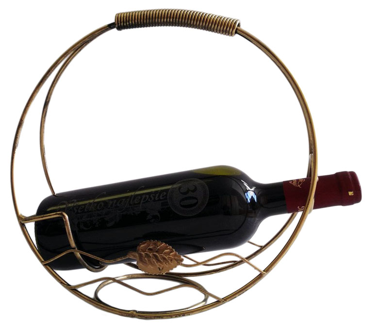 Kovový stojan na víno okrúhly 27 x 27 cm